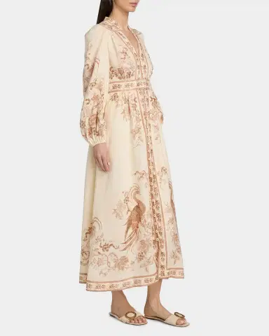 Zimmermann Indra Plunge Linen Midi Dress | Thumbnail 7 Zimmermann Indra Plunge Linen Midi Dress | Thumbnail 7