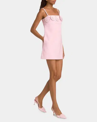 Self-Portrait Paillette-Embellished Floral-Appliqué Mini Dress | Thumbnail 2 Self-Portrait Paillette-Embellished Floral-Appliqué Mini Dress | Thumbnail 2