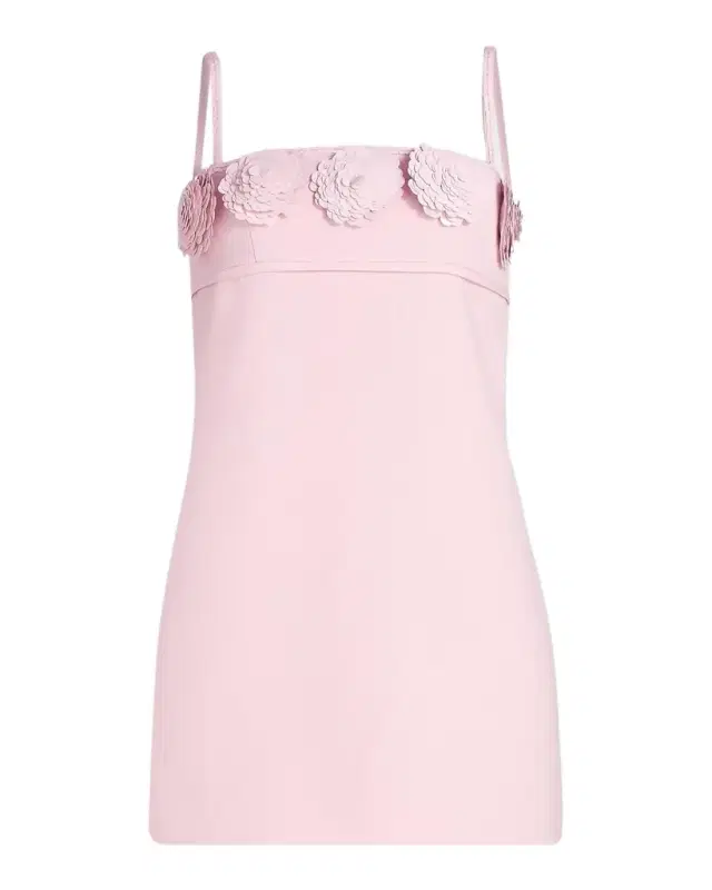 Self-Portrait Paillette-Embellished Floral-Appliqué Mini Dress
