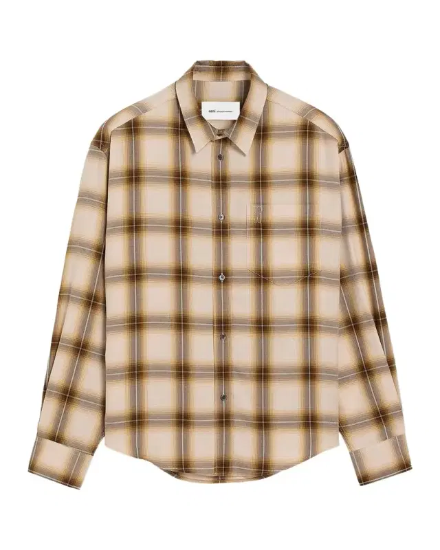 Ami Paris Men 's Shadow-Plaid Boxy Shirt