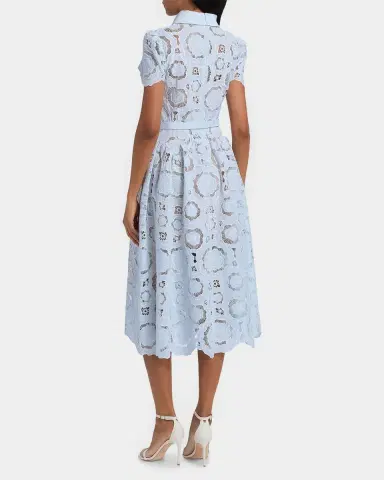 Self-Portrait Floral Lace A-Line Midi Dress | Thumbnail 3