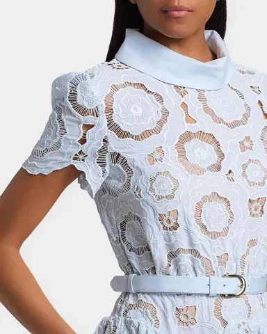 Self-Portrait Floral Lace A-Line Midi Dress | Thumbnail 5