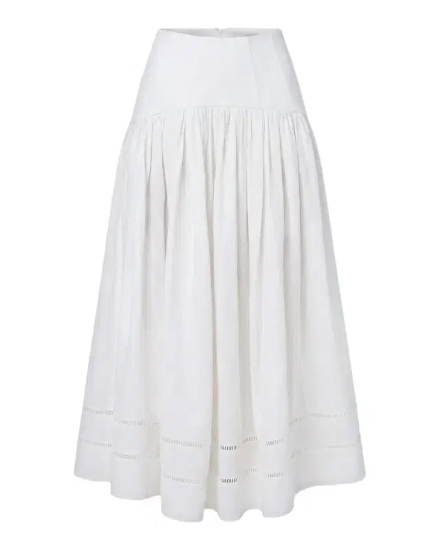 NICHOLAS Elin Linen Drop-Waist Midi Skirt