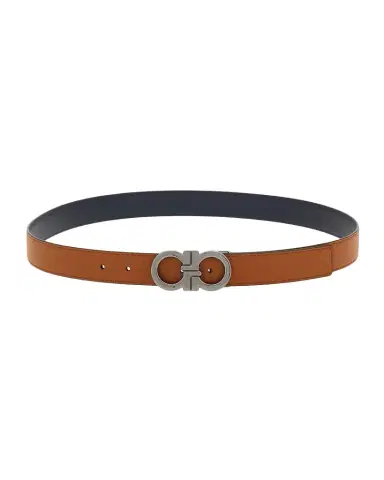 Ferragamo Men's Double Adjustable Reversible Leather Belt | Thumbnail 1