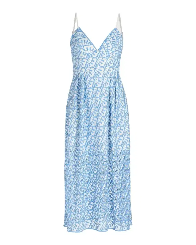 Milly Hazel Embroidered Midi Dress