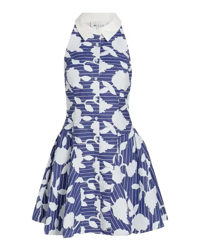 Milly Maxine Floral-Embroidered Mini Dress
