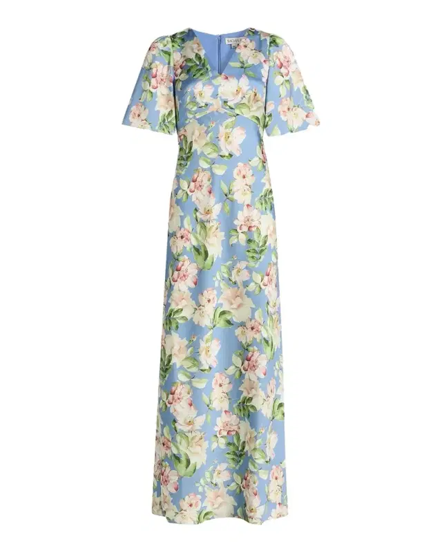 SACHIN BABI Sabette Floral-Print Satin Maxi Dress