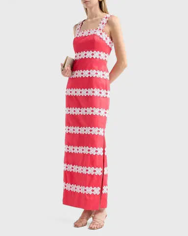Lilly Pulitzer Davis Lilly Lace Cotton Dobby Maxi Dress | Thumbnail 4 Lilly Pulitzer Davis Lilly Lace Cotton Dobby Maxi Dress | Thumbnail 4