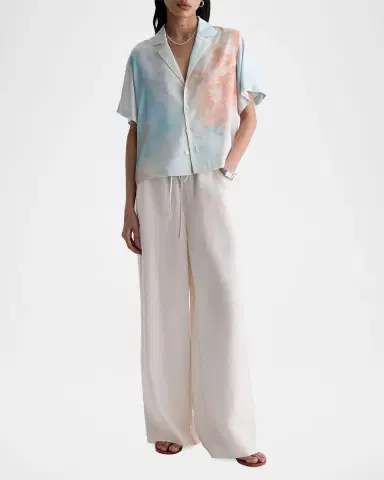 AG Jeans Century Silk-Blend Drawstring Pants | Thumbnail 2