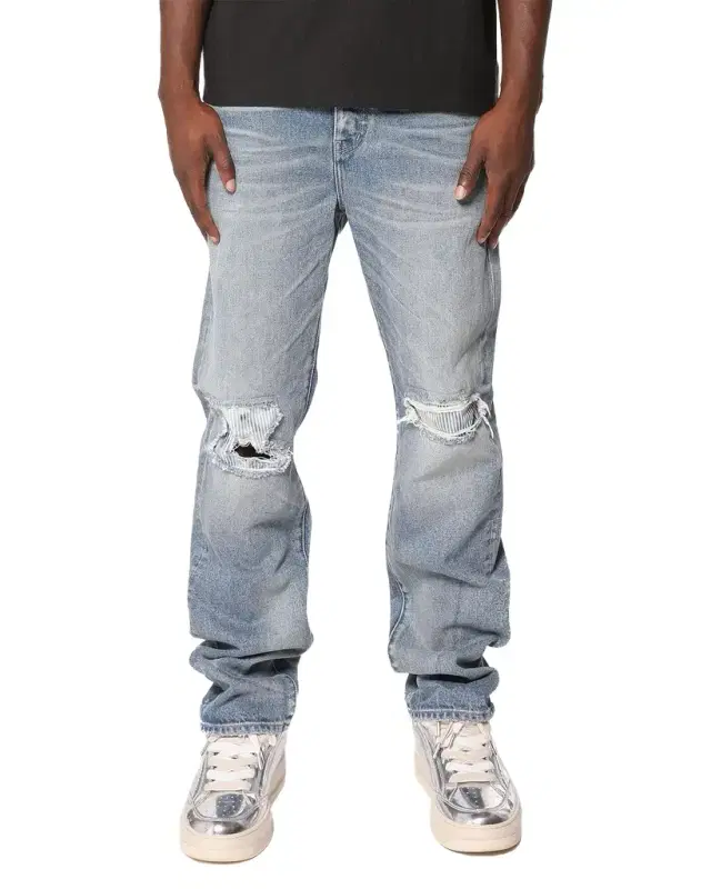 PURPLE Men 's Sun-Faded Straight-Leg Jeans
