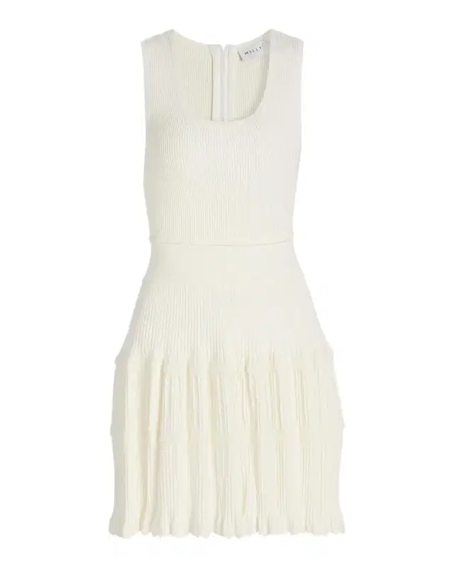 Milly Suri Scallop-Trim Fit & Flare Mini Dress