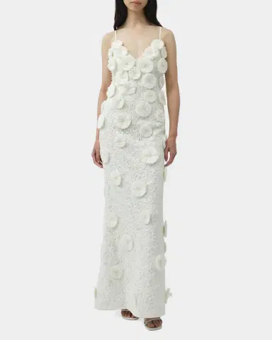 Simkhai Maven Floral-Appliqué Sequined A-Line Gown | Thumbnail 2 Simkhai Maven Floral-Appliqué Sequined A-Line Gown | Thumbnail 2