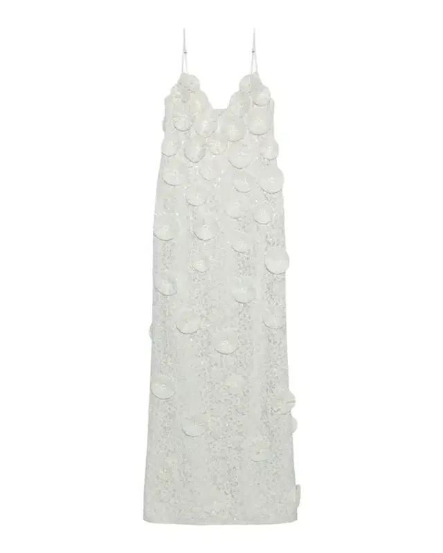 SIMKHAI Maven Floral-Appliqué Sequined A-Line Gown