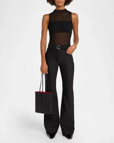 Mansur Gavriel Pleated Filo Leather Tote Bag | Thumbnail 2