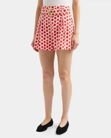 Cara Cara Palmer Floral Cotton Belted Shorts | Thumbnail 4 Cara Cara Palmer Floral Cotton Belted Shorts | Thumbnail 4