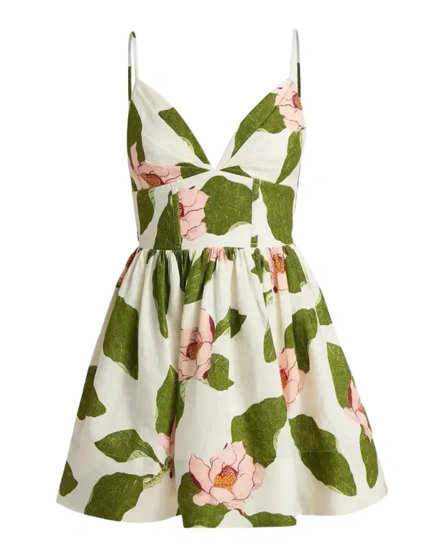 Cara Cara Pero Floral Linen Mini Dress