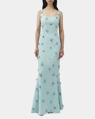 Simkhai Briella 3D Floral Beaded Trumpet Gown | Thumbnail 2 Simkhai Briella 3D Floral Beaded Trumpet Gown | Thumbnail 2