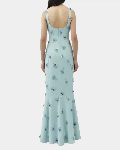 Simkhai Briella 3D Floral Beaded Trumpet Gown | Thumbnail 3 Simkhai Briella 3D Floral Beaded Trumpet Gown | Thumbnail 3