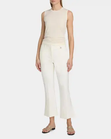 Burberry Wool Bootcut Crop Trousers | Thumbnail 2