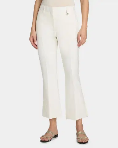 Burberry Wool Bootcut Crop Trousers | Thumbnail 4