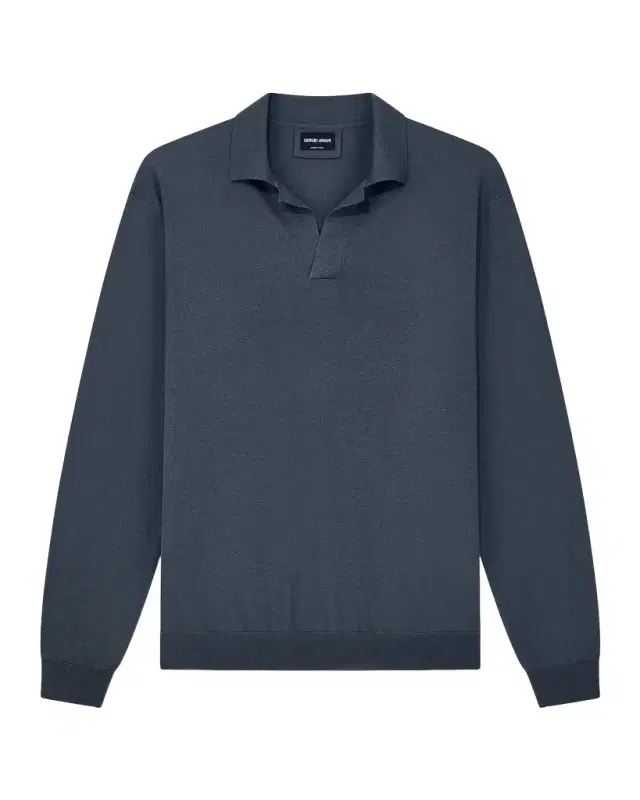 Men 's Silk and Cotton Johnny Collar Polo Sweater