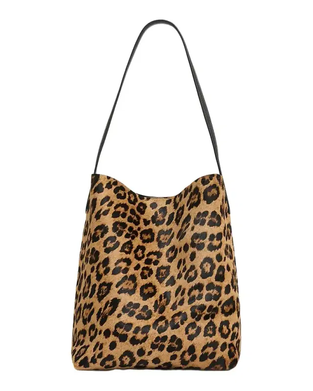 Everyday Leopard-Print Calf Hair Basket Bag