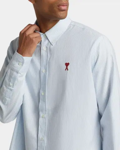 AMI PARIS Men's Classic Striped Wool Oxford Shirt | Thumbnail 5 AMI PARIS Men's Classic Striped Wool Oxford Shirt | Thumbnail 5