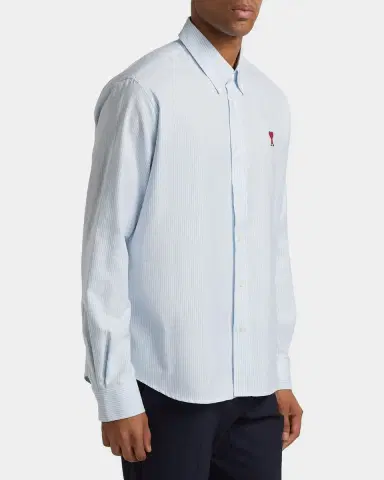 AMI PARIS Men's Classic Striped Wool Oxford Shirt | Thumbnail 6 AMI PARIS Men's Classic Striped Wool Oxford Shirt | Thumbnail 6