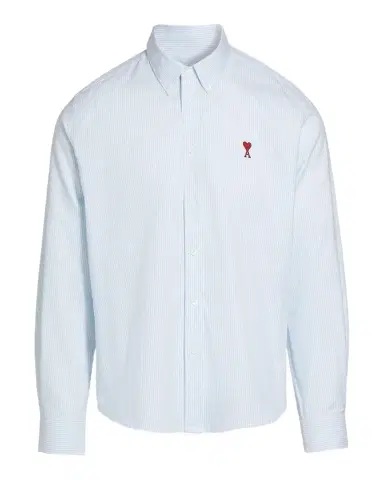 AMI PARIS Men's Classic Striped Wool Oxford Shirt | Thumbnail 1 AMI PARIS Men's Classic Striped Wool Oxford Shirt | Thumbnail 1