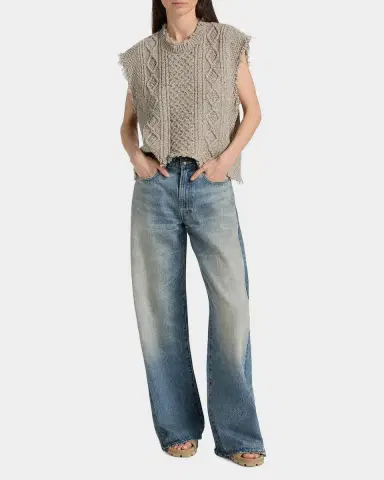 R13 Boyfriend Cable-Knit Wool-Blend Sweater Vest | Thumbnail 2 R13 Boyfriend Cable-Knit Wool-Blend Sweater Vest | Thumbnail 2