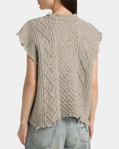 R13 Boyfriend Cable-Knit Wool-Blend Sweater Vest | Thumbnail 3 R13 Boyfriend Cable-Knit Wool-Blend Sweater Vest | Thumbnail 3