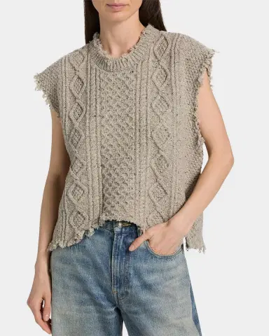 R13 Boyfriend Cable-Knit Wool-Blend Sweater Vest | Thumbnail 4 R13 Boyfriend Cable-Knit Wool-Blend Sweater Vest | Thumbnail 4
