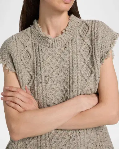 R13 Boyfriend Cable-Knit Wool-Blend Sweater Vest | Thumbnail 5 R13 Boyfriend Cable-Knit Wool-Blend Sweater Vest | Thumbnail 5