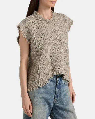 R13 Boyfriend Cable-Knit Wool-Blend Sweater Vest | Thumbnail 7 R13 Boyfriend Cable-Knit Wool-Blend Sweater Vest | Thumbnail 7