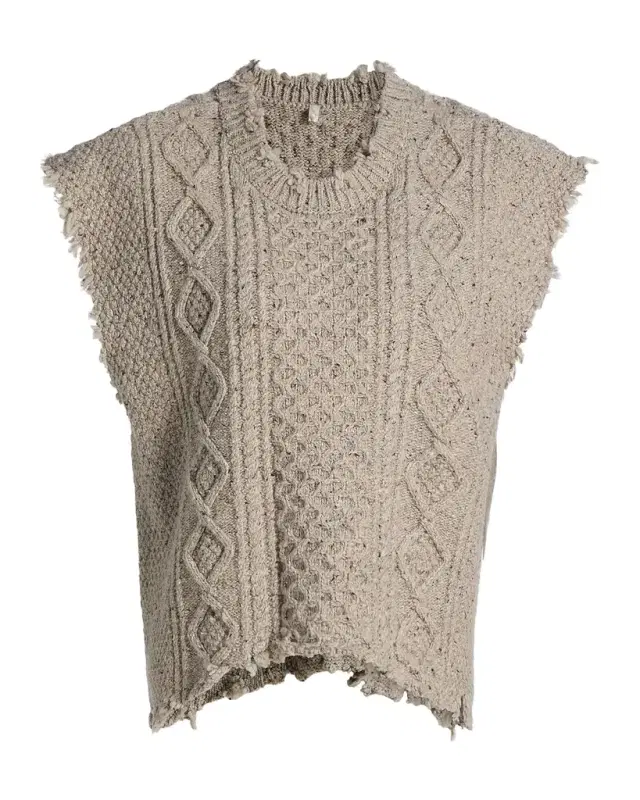 R13 Boyfriend Cable-Knit Wool-Blend Sweater Vest