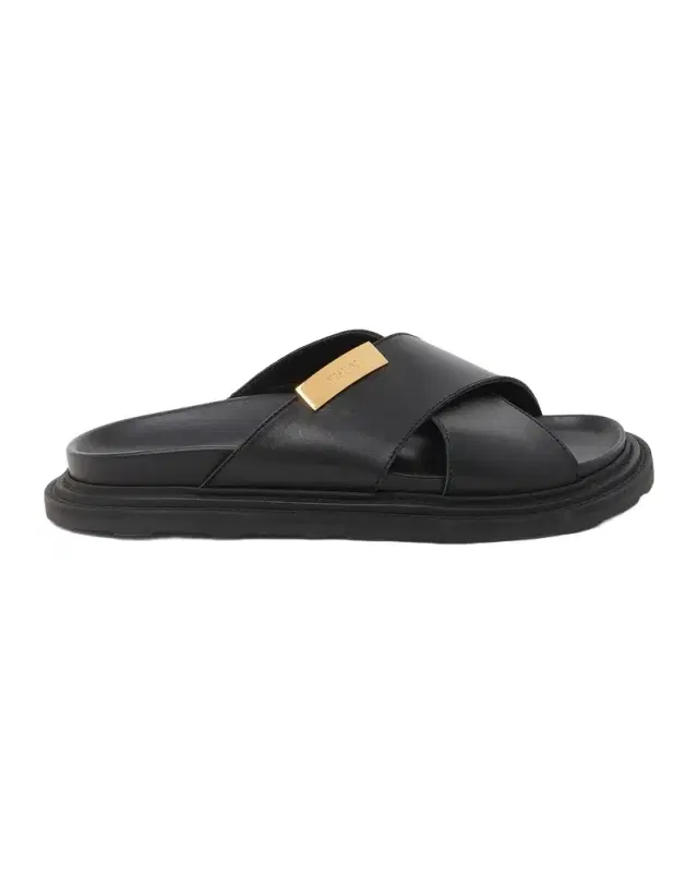 Moschino Men 's Logo Leather Sandals