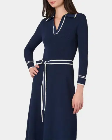 Shoshanna Malia Tie-Waist A-Line Midi Dress | Thumbnail 4