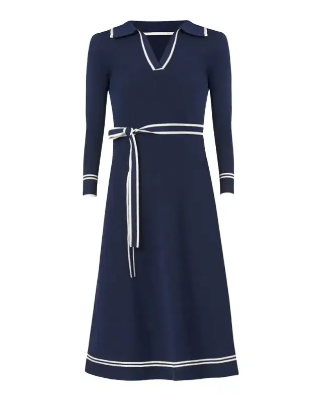 Malia Tie-Waist A-Line Midi Dress