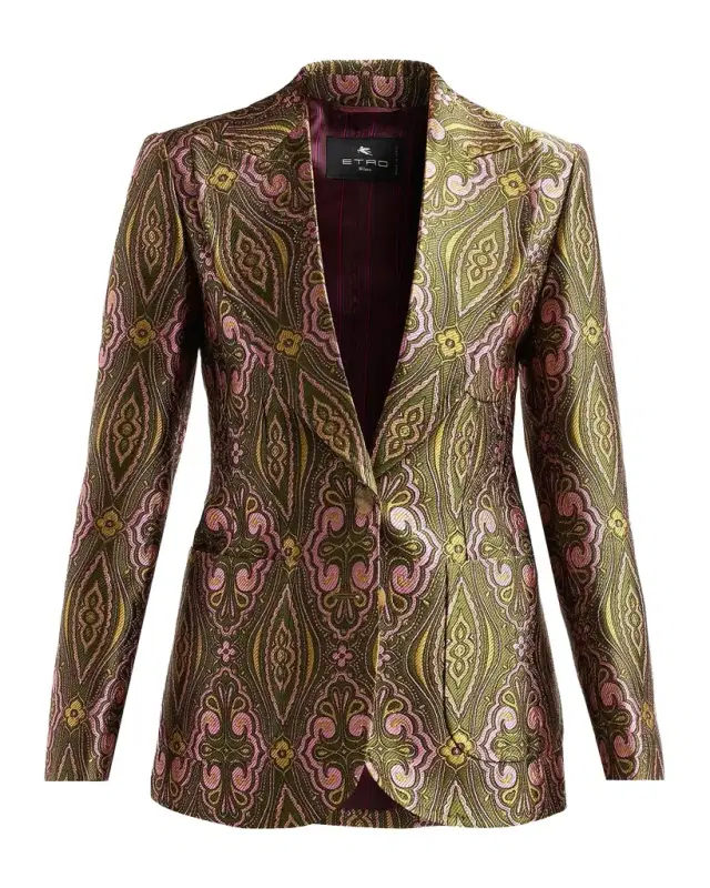 Etro Single-Breasted Jacquard Tailored Jacket