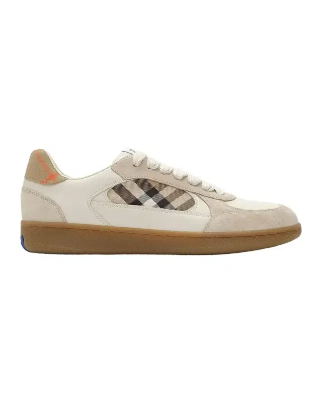 Burberry Men 's Terrace Check Leather & Suede Low-Top Sneakers