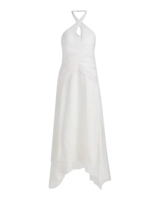 AMUR Romee Embroidered Halter Maxi Dress