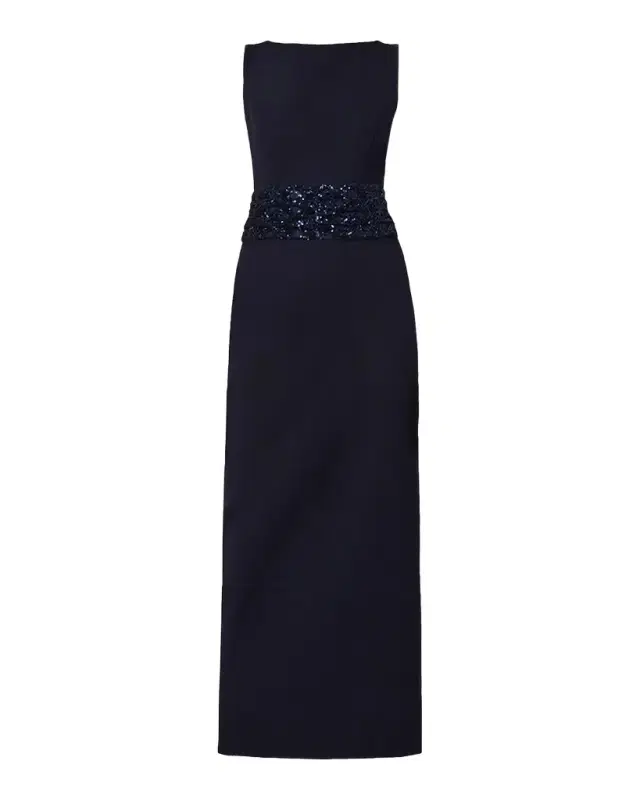 Shoshanna Sia Crepe Sequin-Embellished Maxi Dress