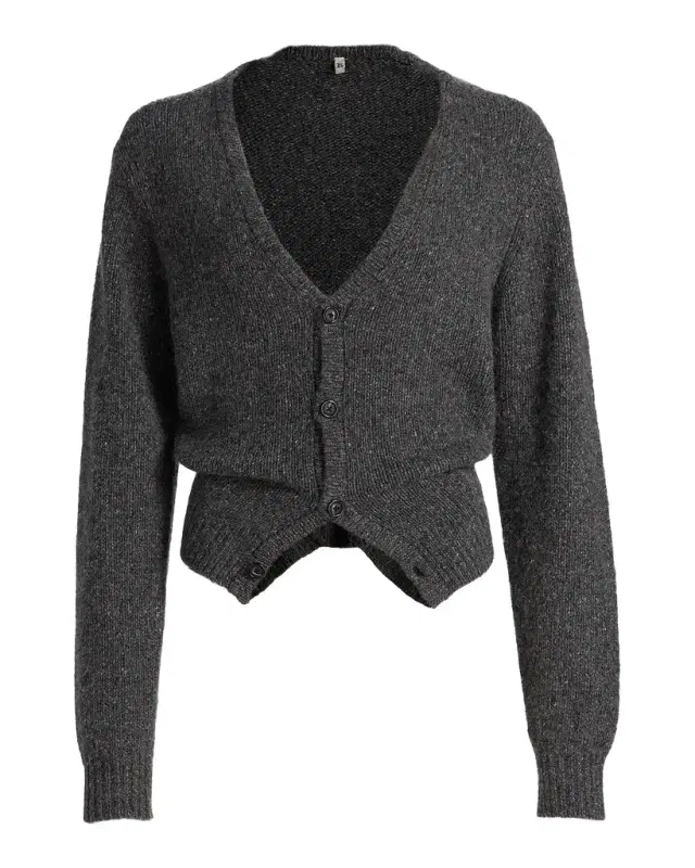 R13 Cashmere Split-Hem Cardigan