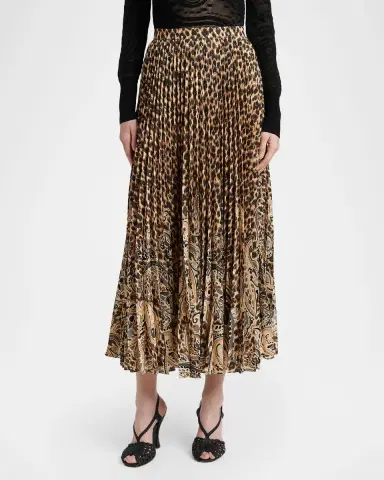 Etro Paisley Leopard-Print Pleated Midi Skirt | Thumbnail 3 Etro Paisley Leopard-Print Pleated Midi Skirt | Thumbnail 3
