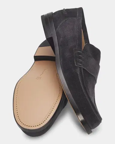 Gianvito Rossi Men's Preppy Suede Penny Loafers | Thumbnail 5