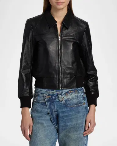 R13 Berlin Leather Bomber Jacket | Thumbnail 4
