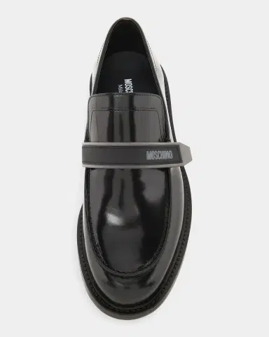 MOSCHINO Men's Logo Leather Slip-On Loafers | Thumbnail 5