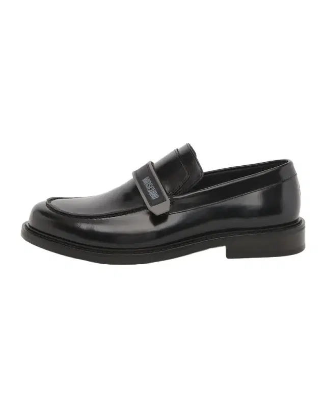 Men's Logo Leather Slip-On Loafers