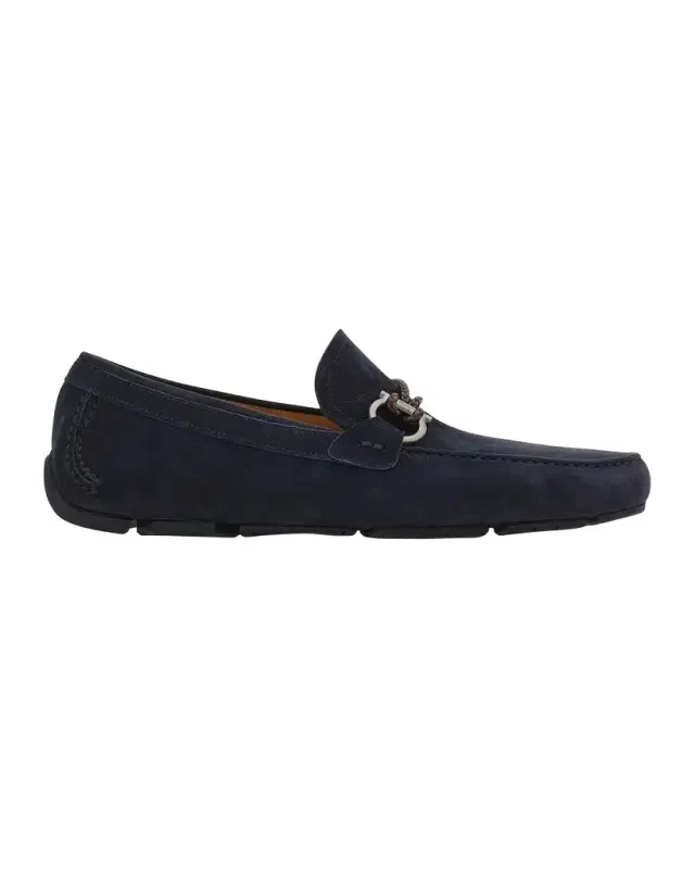 Ferragamo Men 's Leather Gancini Driver Loafers