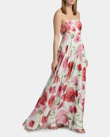 SACHIN & BABI Ames Floral Strapless A-Line Gown | Thumbnail 2 SACHIN & BABI Ames Floral Strapless A-Line Gown | Thumbnail 2